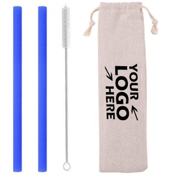 Silicone Straight Straws Set